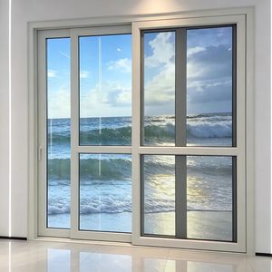 ประตูบานเลื่อนสามราง UPVC 112 คุณภาพสูง พร้อมฉนวนกันความร้อน โครงสร้างแข็งแรงทนทาน สำหรับใช้ในที่อยู่อาศัยและอาคารพาณิชย์ - Product Image 1