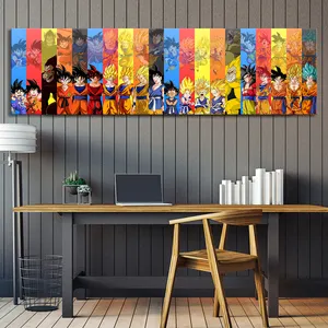 Unframed Japanese Anime Dragon Ball Oil Painting Living Room Decor Anime Figure Canvas Art Paints Wall Stickers Background Decor