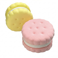 Jouet Squishy Mignon en Forme de Biscuits Sandwich, à Rebond Lent, Mousse Multi-couches, Adhésif, à Presser à la Main, Anti-stress