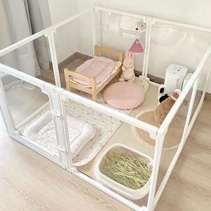 Modern Yeni Tip Çevre Dostu Sağlam Plastik Şeffaf İç/Dış Mekan Köpek Kabini Düğme Kapatmalı Kare Şekilli Evcil Hayvan - Product Image 3