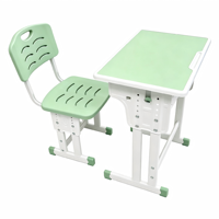 Escritorio y Silla para Estudiantes en Oferta, Estructura de Acero Resistente, Juego de Mesa Individual para Escuela Secundaria y Universidad