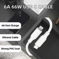 Kabel USB Type-C PVC 3A 66W 1m Pengisian Cepat untuk P40/P50 untuk S22 dengan Konduktor Tembaga Murni