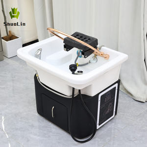 Système de lavage de tête tout-en-un traditionnel en acrylique pour salon de beauté, portable, pour salon de coiffure, avec connexion de tuyau d'eau - Product Image 2