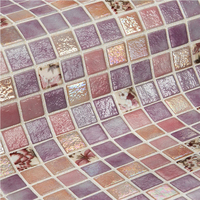 Carreaux de forme Sauqre brillants de couleur mélangée dosseret de sol ignifuge cristal étanche cuisine salon carrelage mosaïque