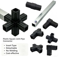 Accessoires en plastique multi-usages, connecteurs de tuyaux carrés, adaptés aux tubes carrés en aluminium de 20x20 mm et 25x25 mm
