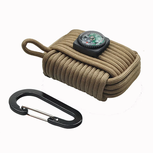 JAXY24 Trousse à outils compacte tressée en corde <span class=keywords><strong>de</strong></span> paracorde à sept brins, avec double affichage, compas et porte-clés, pour camping et survie en extérieur - Product Image 3