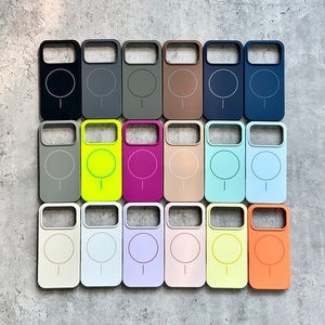 เคสโทรศัพท์ซิลิโคนแม่เหล็กสีพื้นทันสมัย ป้องกันการกระแทก สำหรับ iPhone 11 12 13 14 15 16 17 Pro Max - Product Image 6
