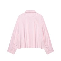 Chemise rayée à manches larges pour femme, modèle 2026, coupe décontractée, chemisier de bureau avec boutons sur le devant, OEM/ODM par une usine chinoise
