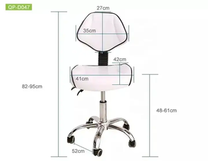 EU-EB567 Professional <strong>Dental</strong> Lab Saddle <strong>Chair</strong> Stool with Backrest - Product Image 4