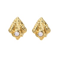 Boucles d'oreilles clous de luxe Gaovo en perles, plaqué or 18 carats, acier inoxydable résistant au ternissement, bijoux de mode pour femmes, vente en gros