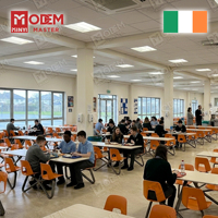 Ensemble table et chaises MINYI BOW Ireland Cafeteria en acier et bois pour école, bureau et chaise d'étudiant