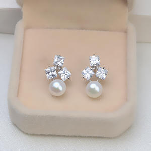 Pendientes de Plata S925, Estilo Largo, con Borla Li Bingbing, Soporte Hueco para Perlas de 8-9 mm, Accesorio DIY con Incrustaciones, Personalizable, 1190 - Product Image 1
