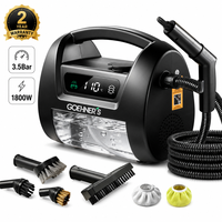 Nettoyeur vapeur portable 1800W sans ébullition pour le nettoyage des carreaux et des joints de sols durs, chauffe rapide en 20 secondes, réservoir d'eau de 1,6L, nettoyeur vapeur PWM