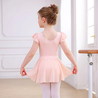 Robe de danse de ballet pour filles XY012 avec imprimé pailleté et manches bouffantes, jupe tutu pour filles, tenue de danse pour l'entraînement