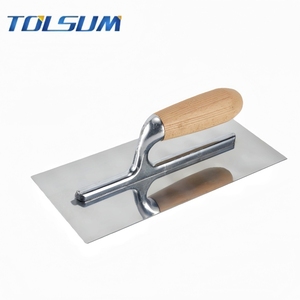 Truelle de plâtrage en acier au carbone avec manche en bois de qualité industrielle, outils pour le plâtre et le béton, flotteur à <span class=keywords><strong>ciment</strong></span> pour la maçonnerie - Product Image 2