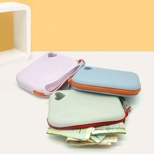 Silicone Zipper Water Resistant Eco-Friendly Unisex Coin Purse & Makeup Bag With <b>Wrist</b> <b>Strap</b> Mini Size Daily Use - Product Image 1
