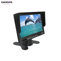 Écran fendue 7 "LCD TFT, 4 canaux, moniteur de voiture avec support en forme de U