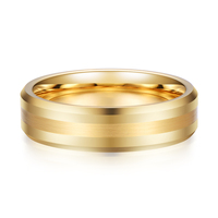 Bague en tungstène plaquée or 24 carats, bague en carbure de tungstène, bagues en tungstène pour hommes et femmes, bijoux tendance