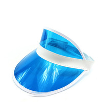 Vente en gros Promotion d'été Chapeaux de pare-soleil en PVC transparent Chapeaux de soleil avec protection UV Chapeaux de pare-soleil en plastique avec sublimation et logo personnalisé