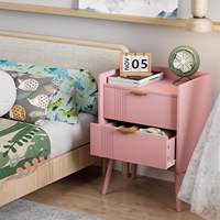 Meja Samping Tempat Tidur Kecil Modern 2 Laci Ramah Lingkungan Tahan Lama dengan Finishing Kayu, Meja Serbaguna untuk Kamar Tidur dan Ruang Belajar, Ringkas