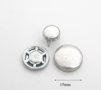 Bouton en acier inoxydable, 11 pièces, 24 #, 15mm, accessoires pour la fabrication de casquette et de chapeaux, vente en gros