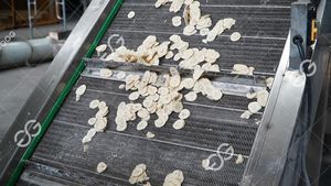 Friteuse de chips de banane entièrement automatique Ligne de production Acier inoxydable Processus complet Tranchage Friture Déshuilage Assaisonnement Système d'emballage - Product Image 2