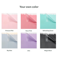 Kertas Pembungkus Bunga Korea Semi Transparan Bright Wave Border, Bahan Kerajinan Florist Kustom untuk Kemasan Buket Bunga DIY