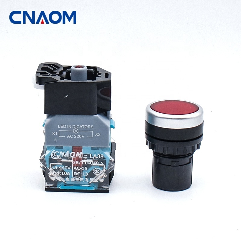 Interrupteur Bouton-poussoir Marche/arrêt Autobloquant étanche - AC 220V/380V 10A, Pour Machines Industrielles, Textiles - Montage Facile, Bornes à Vis