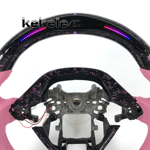 Volant en fibre de carbone forgée rose LED pour Honda Accord 10ème génération, compatible avec Accord 9ème et 11ème génération 2016-2018, haute qualité, personnalisable - Product Image 2