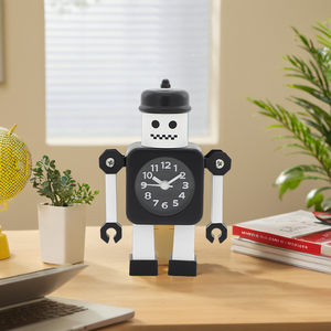 Colorido Robô Mesa Relógio Digital Alarme de Metal Dos Desenhos Animados com Movimento de Quartzo para Uso Interior Feito de Resina - Product Image 2
