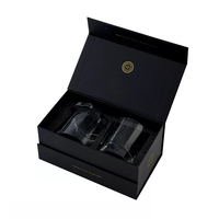 Boîte cadeau en carton avec insert en mousse pour verre à vin sans pied, emballage en papier personnalisé avec logo pour verres à vin