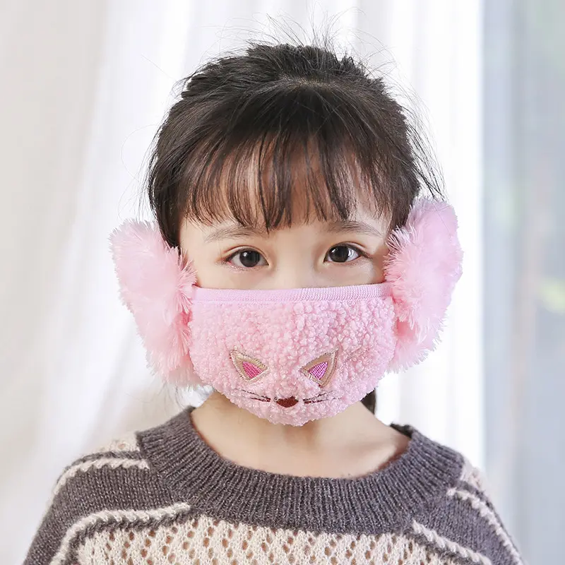 Winter Plüsch Neue Kinder Cartoon Gehörschutz Baumwoll bär Student Warme Ohren schützer Warmer Mund Unisex Ohr schutz Gesichts maske