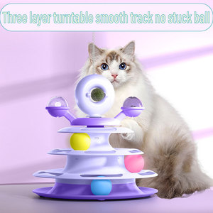 Le plus récent Sport/mode quatre niveaux Orbit Ball Teasing Stick réaliste tour spatiale plateau de <span class=keywords><strong>jeu</strong></span> pour chats et chiens - Product Image 3