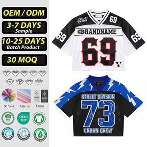 Camisetas de Manga Corta con Corte Cuadrado Personalizado, Estilo Urbano, Sublimación, Diseño de Bordado Tackle Twill, Jersey de Fútbol de Malla con Estampado - Product Image 1