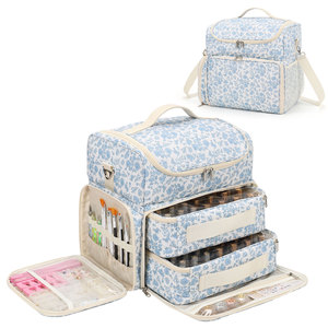 Organizzatore per Smalti Extra Large in Nylon con 2 Tasche Rimovibili, Capacità 86+ Flaconi, Leggero con Cerniera, per Lampada UV - Product Image 1