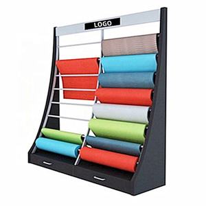 Tapis de sol moderne et personnalisé pour salon commercial Tapis de voiture Tapis en rouleau Tapisserie textile Échantillon de tissu Présentoir en métal Support de support - Product Image 1