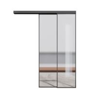 Three Four Five Linkage Extremely Narrow Aluminum Telescopic Sliding Glass Door Interior Glass Partition Wall Room Divider