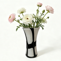 Vase en verre fait main, écologique, à bord lisse et base antidérapante, élégant porte-fleurs pour la décoration de la maison, table, Pâques/Noël