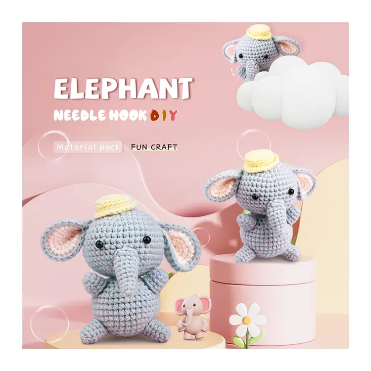Kit uncinetto di alta qualità crochet per principianti kit uncinetto elefante