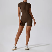 Hauts à manches courtes Shorts 1 pièces dames ajustement Yoga combinaison ensembles gym femmes entraînement respirant body sport fitness ensemble
