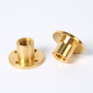 Klasse A Trapezförmige Schraube mit Kupfer-Flanschmutter T8T10T12T16T20T40 Rundfräsen Flachkante Originalfarbe Fixierbarkeit - Product Image 4