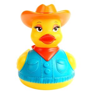 Jouets de bain et de jeu aquatique éducatifs pour enfants en gros, petits canards jaunes sur le thème du cowboy - Promotion - Product Image 2