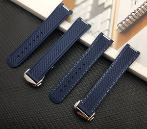 Nouveau bracelet de montre 20mm à extrémité incurvée en caoutchouc de silicone avec métal pour bracelet Ome ga Sea <span class=keywords><strong>master</strong></span> 300 AQUA <span class=keywords><strong>TERRA</strong></span> AT150 8900 Tools - Product Image 4