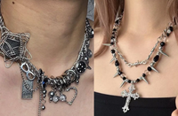 Collier ras du cou gothique à pendentif à pointes, style punk, en acier inoxydable et cuivre, bijoux statement, fabrication sur mesure CX ODM OEM