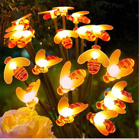 Lampe solaire LED pour jardin, étanche IP44, forme de luciole, lampes à piquet, corps en plastique pour pelouse, allée, décoration de vacances, éclairage