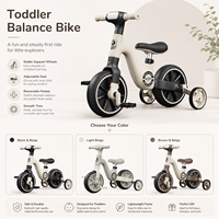 Appy Baby 3 en 1 Vélo d'équilibre pour enfants, cadre en acier, pneus gonflables, selle en cuir, jouet à roulettes pour tout-petits de 1 à 5 ans