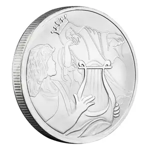 Yahudi tarihi hikayesi <span class=keywords><strong>David</strong></span> kral Saul tahsil gümüş kaplama hatıra sikke hatıra parası için arp oynadı - Product Image 5