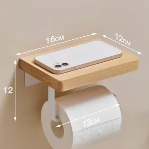 Étagère de rangement <span class=keywords><strong>pour</strong></span> rouleau de serviettes Accessoires <span class=keywords><strong>WC</strong></span> Papier Support <span class=keywords><strong>pour</strong></span> téléphone Étagère Salle de bain Support <span class=keywords><strong>mural</strong></span> <span class=keywords><strong>pour</strong></span> papier - Product Image 4
