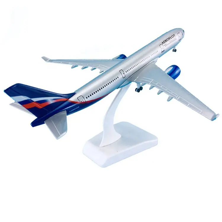 Aereo pressofuso da 16CM e 20CM le compagnie aeree internazionali russe il modello Aeroflot Airbus A330 accetta OEM personalizzato