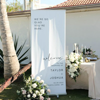 Support de panneau de bienvenue métallique détachable personnalisé, support de panneau en tissu pour mariage, pour décorations de mariage